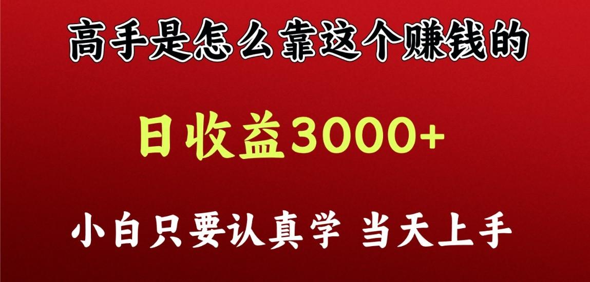 看高手是怎么赚钱的，一天收益至少3000+以上，小白当天上手-禾谷轻创网