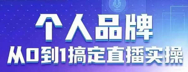 个人品牌：从0到1搞定直播实操，用直播为你的个人品牌赋能，六大实操板块，放大个人影响力-禾谷轻创网