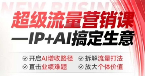 2025年超级流量营销课，IP+AI搞定生意，开启AI增收路径 直击业绩难题 拆解流量打法 放大个体价值-禾谷轻创网