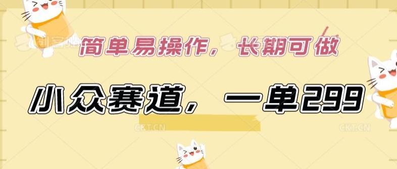 小众赛道，一单299.简单易操作，长期可做【揭秘】-禾谷轻创网