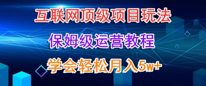互联网顶级项目玩法，保姆级运营教程，学完轻松月入5万-禾谷轻创网