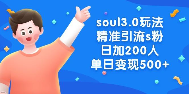 soul3.0玩法精准引流s粉，日加200人单日变现500+-禾谷轻创网
