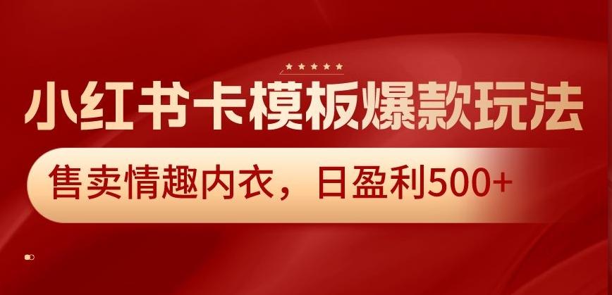 小红书卡模板爆款玩法，售卖情趣内衣，日盈利500+【揭秘】-禾谷轻创网