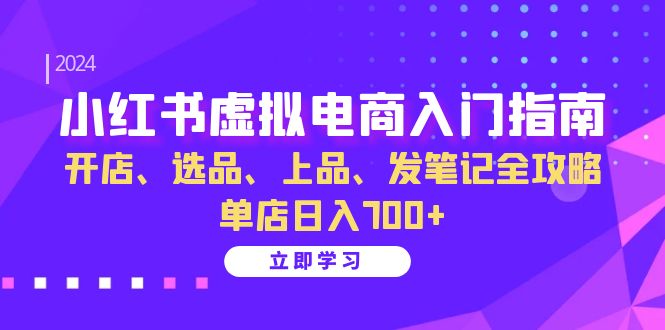 小红书虚拟电商入门指南:开店、选品、上品、发笔记全攻略 单店日入700+-禾谷轻创网
