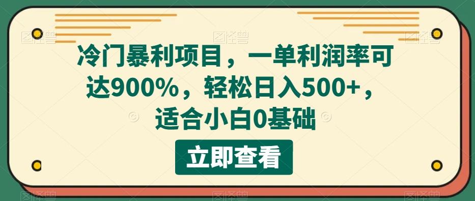 冷门暴利项目，一单利润率可达900%，轻松日入500+，适合小白0基础-禾谷轻创网