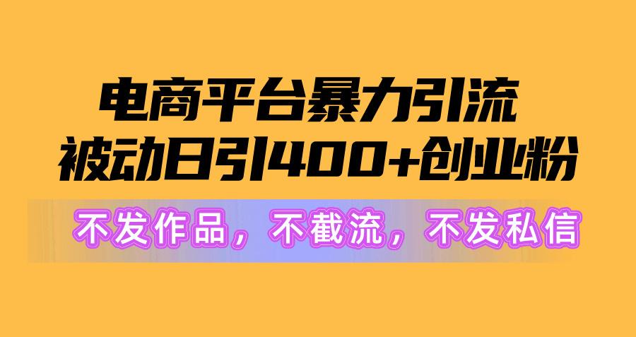 电商平台暴力引流,被动日引400+创业粉不发作品，不截流，不发私信-禾谷轻创网