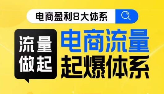 8大体系流量篇·流量做起，电商流量起爆体系线上课-禾谷轻创网