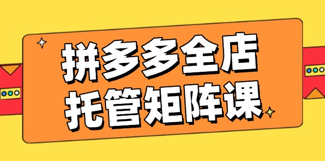 拼多多全店托管矩阵课，盈利动销玩法，高效计划设置，提升店铺效益-禾谷轻创网