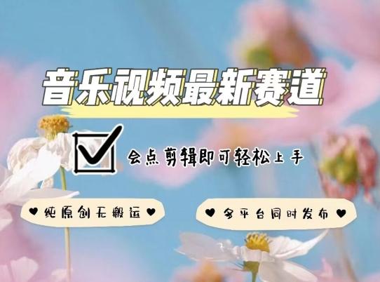 音乐视频赛道最新玩法，纯原创不违规，可所有平台同时发布，会点剪辑即可轻松拿捏【揭秘】-禾谷轻创网