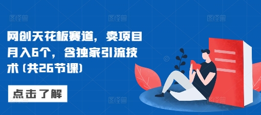 网创天花板赛道，卖项目月入6个，含独家引流技术(共26节课)-禾谷轻创网