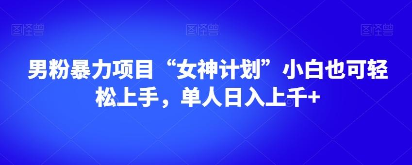 男粉暴力项目“女神计划”小白也可轻松上手，单人日入上千+【揭秘】-禾谷轻创网