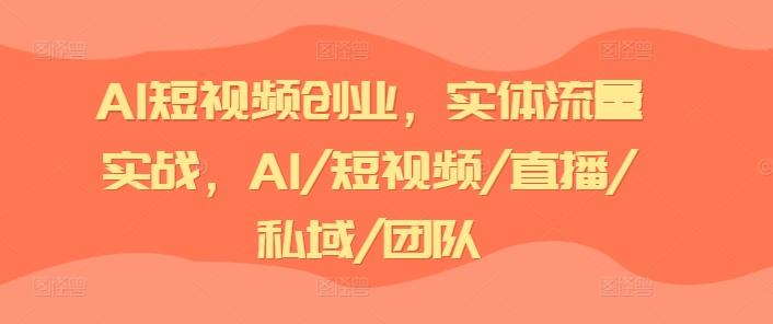 AI短视频创业，实体流量实战，AI/短视频/直播/私域/团队-禾谷轻创网