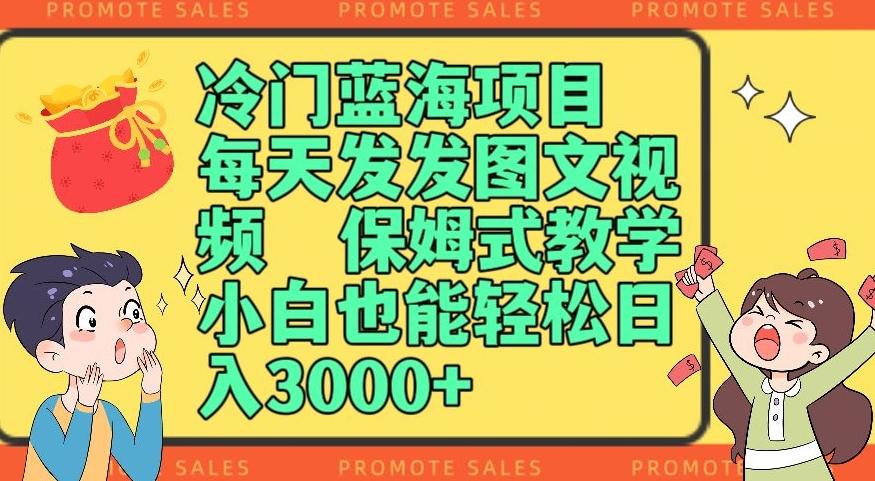 冷门蓝海项目，每天发发图文视频，保姆式教学，小白也能轻松日入3000+-禾谷轻创网