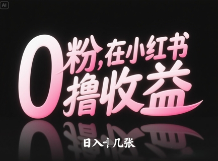 0粉在小红书撸收益，日入几张-禾谷轻创网