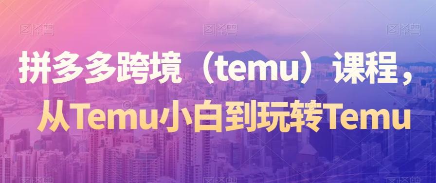 拼多多跨境（temu）课程，从Temu小白到玩转Temu-禾谷轻创网