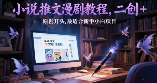 小说推文漫剧教程，二创+原创开头，最适合新手小白项目-禾谷轻创网