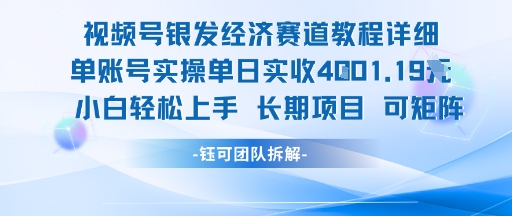 视频号银发经济赛道单账号实操单日实收1k+，小白轻松上手长期项目-禾谷轻创网