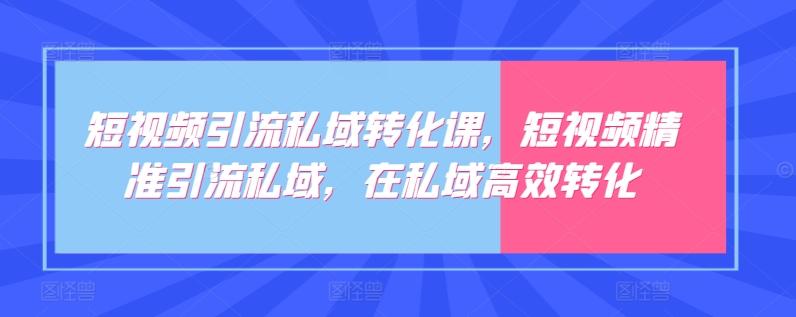 短视频引流私域转化课，短视频精准引流私域，在私域高效转化-禾谷轻创网