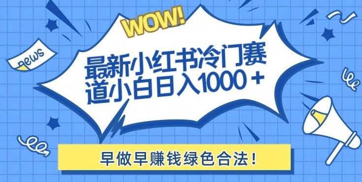 最新小红书冷门赛道日入1000+一部手机小白轻松-禾谷轻创网