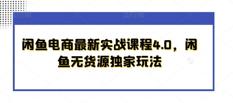 闲鱼电商最新实战课程4.0，闲鱼无货源独家玩法-禾谷轻创网