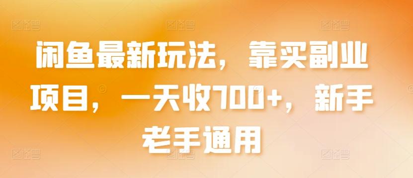 闲鱼最新玩法，靠买副业项目，一天收700+，新手老手通用【揭秘】-禾谷轻创网