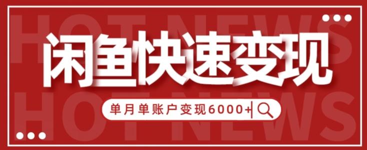 【新手项目】小白快速在闲鱼单月单账号变现6000+的秘密-禾谷轻创网