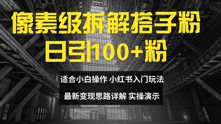像素级拆解搭子粉，日引100+，小白看完可上手，最新变现思路详解【揭秘】-禾谷轻创网