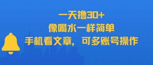 一天撸30+，像喝水一样简单，手机看文章，可多账号操作-禾谷轻创网