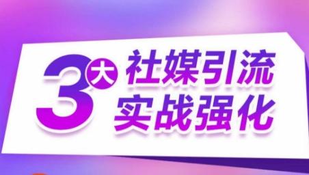 3大社媒引流实战强化，多渠道站外引流，高效精准获客，订单销售额翻倍增长-禾谷轻创网