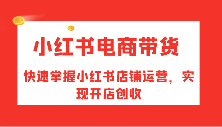 小红书电商带货，快速掌握小红书店铺运营，实现开店创收-禾谷轻创网