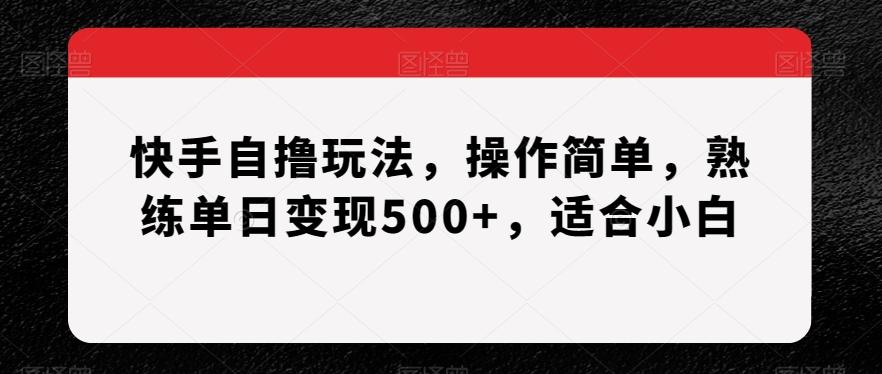 快手自撸玩法，操作简单，熟练单日变现500+，适合小白【揭秘】-禾谷轻创网