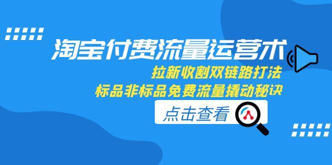 淘宝付费流量运营术，拉新收割双链路打法，标品非标品免费流量撬动秘诀-禾谷轻创网