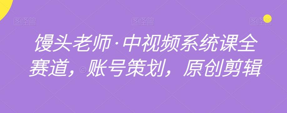 馒头老师·中视频系统课全赛道，账号策划，原创剪辑-禾谷轻创网