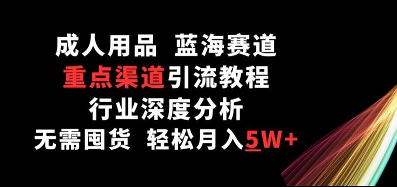 成人用品，蓝海赛道，重点渠道引流教程，行业深度分析，无需囤货，轻松月入5W+【揭秘】-禾谷轻创网