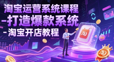 淘宝运营系统课程-打造爆款系统-淘宝开店教程-禾谷轻创网