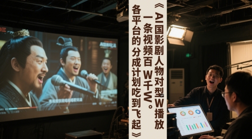 AI三国影视剧人物对口型唱歌玩法，一条视频百W千W播放，各平台的分成计划吃到飞起-禾谷轻创网