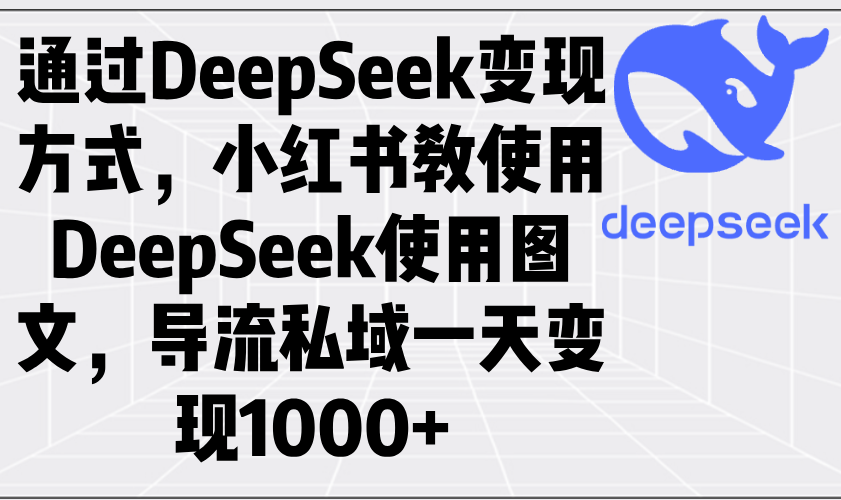 通过DeepSeek变现方式，小红书教使用DeepSeek图文，导流私域一天变现1000+-禾谷轻创网