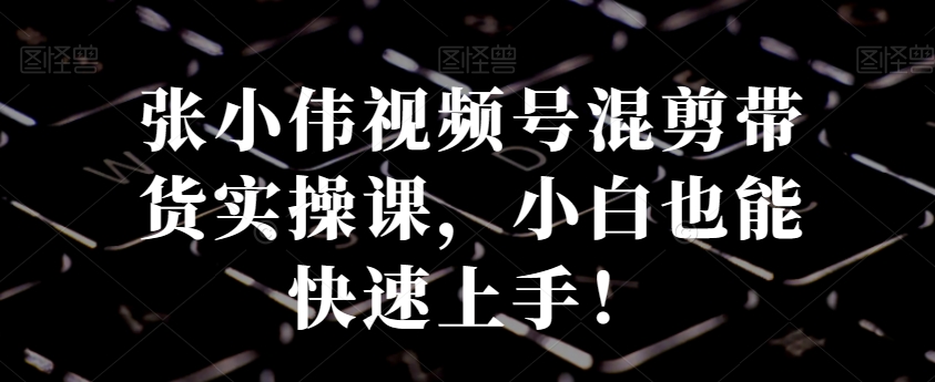 张小伟视频号混剪带货实操课，小白也能快速上手！-禾谷轻创网