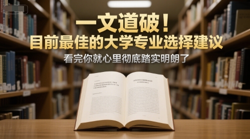 付费文章：一文道破！目前最佳的大学专业选择建议，看完你就心里彻底踏实明朗了-禾谷轻创网