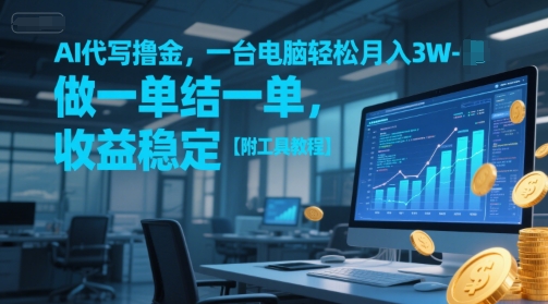 AI代写撸金，一台电脑轻松月入1-3W，做一单结一单，收益稳定【附工具教程】-禾谷轻创网