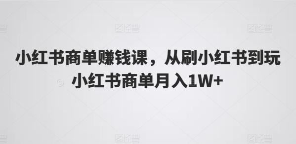 小红书商单赚钱课，从刷小红书到玩小红书商单月入1W+-禾谷轻创网