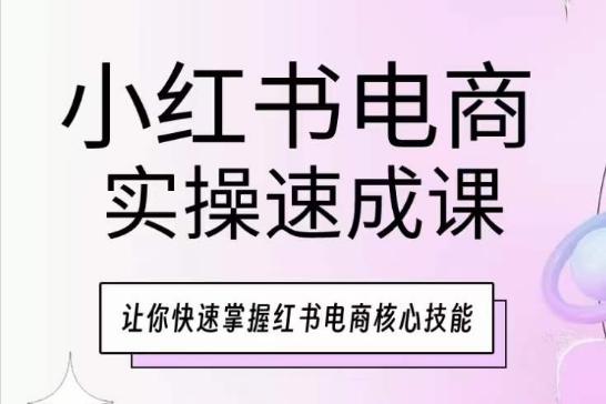 小红书电商实操速成课，让你快速掌握红书电商核心技能-禾谷轻创网