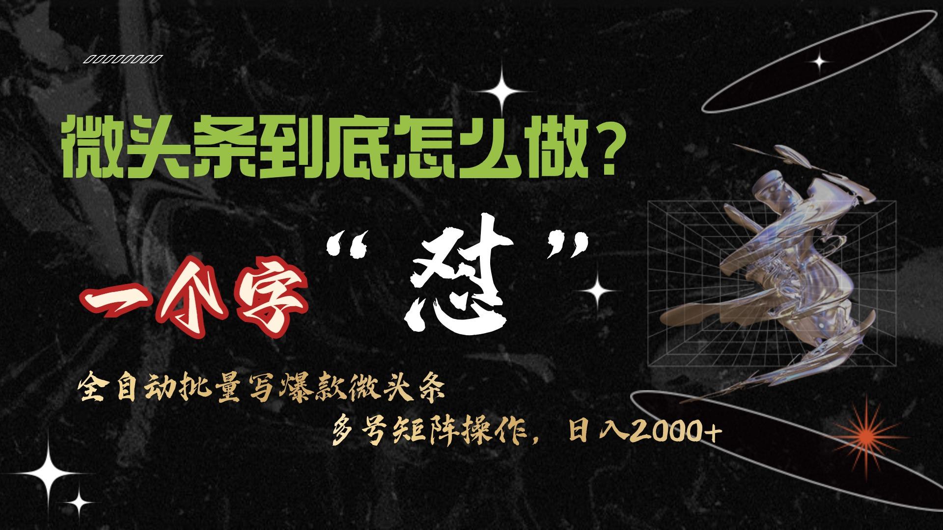 (9809期)微头条最新最强连怼操作，10分钟50条，真正解放双手，月入1w+-禾谷轻创网