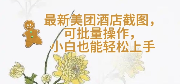【轻云】最新美团酒店截图，可批量操作，小白也能轻松上手-禾谷轻创网