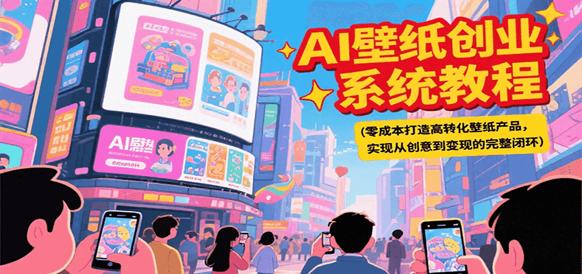 AI壁纸创业系统教程，零成本打造高转化壁纸产品，实现从创意到变现的完整闭环-禾谷轻创网