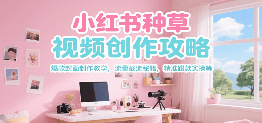 小红书种草视频创作攻略，爆款封面制作教学 ，流量截流秘籍 ，精准跟款实操等-禾谷轻创网