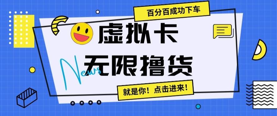 虚拟卡无限撸货，百分百成功下车【仅揭秘】-禾谷轻创网