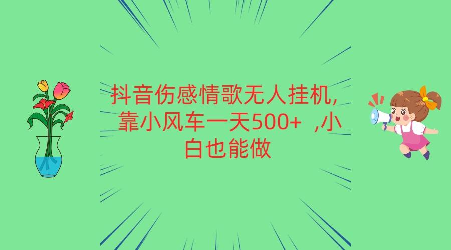 抖音伤感情歌无人挂机 靠小风车一天500+ 小白也能做-禾谷轻创网