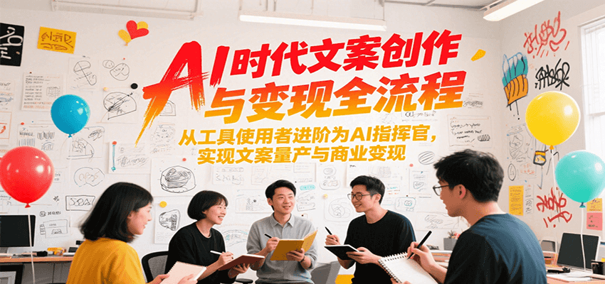 AI时代文案创作与变现全流程，从工具使用者进阶为AI指挥官，实现文案量产与商业变现-禾谷轻创网