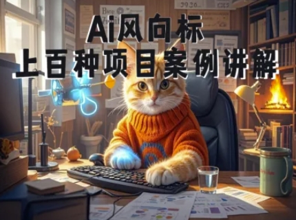 Ai风向标-附100种项目案例玩法-0基础小白到大神ai视频商业应用教学-禾谷轻创网